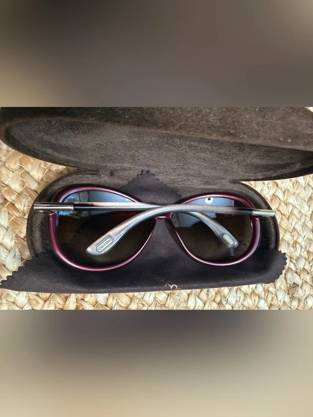 Tom Ford Clothide Women’s Purple Brown Gradient Oversized Sunglasses TF162